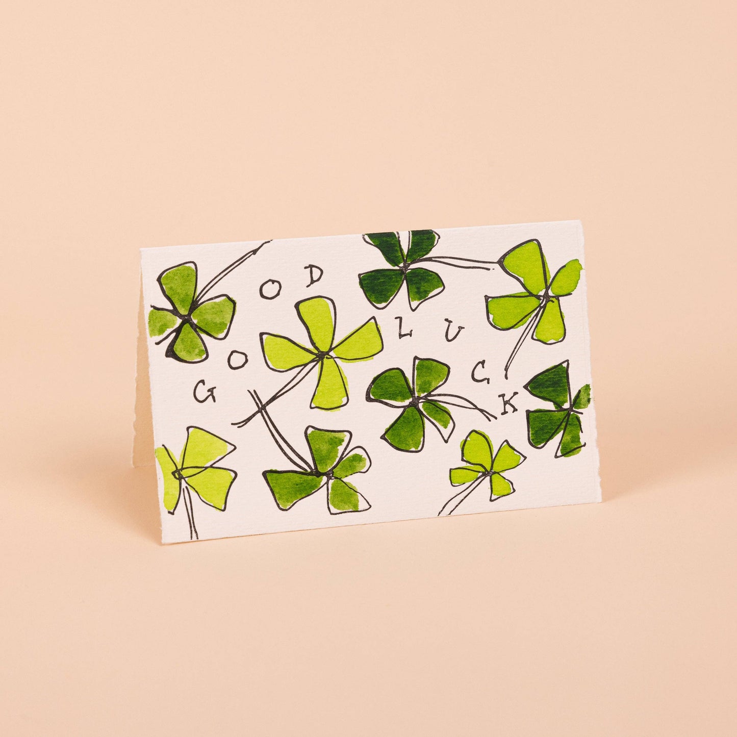 Good Luck Card (Four Leaf Clovers)