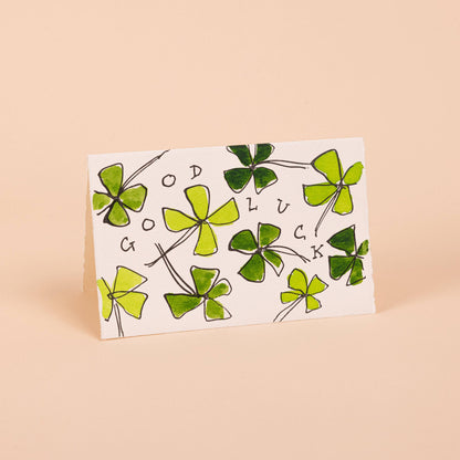 Good Luck Card (Four Leaf Clovers)
