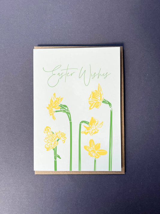 Daffodils Easter Letterpress Card | Easter Wishes Card