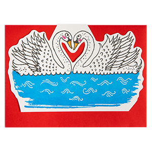 Two Swans| Letterpress Cards | Cut-out Cards