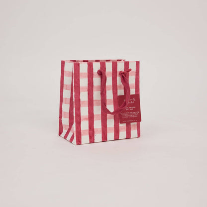 Block Printed Gift Bags (Small) - Christmas Pudding