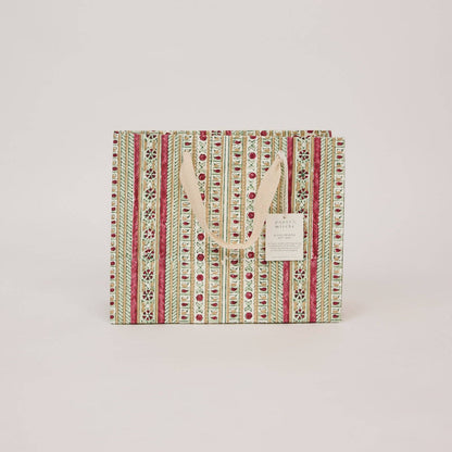 Block Printed Gift Bags (Medium) - Traditional Christmas