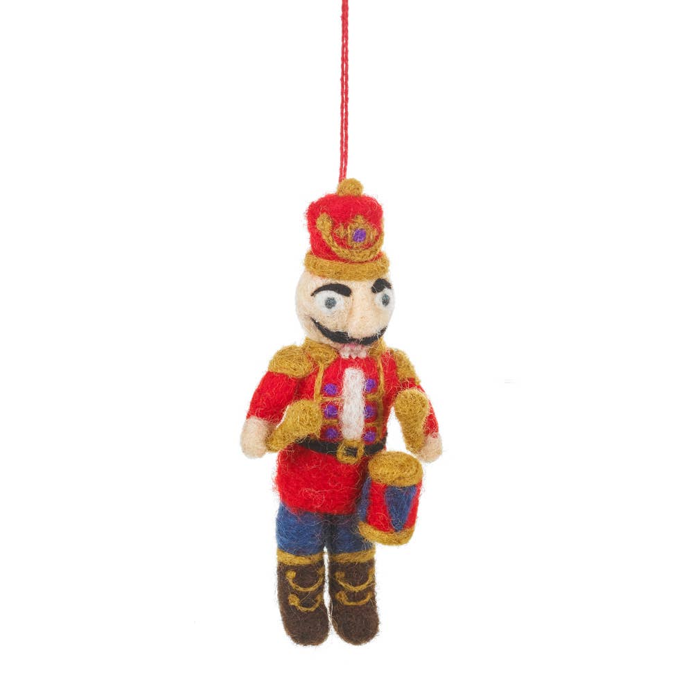 Handmade Felt Nutcracker Ned Hanging Decoration