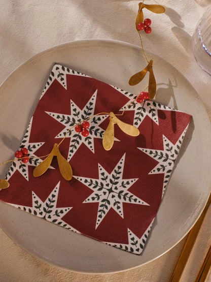 Paper Napkin Star / Burgundy