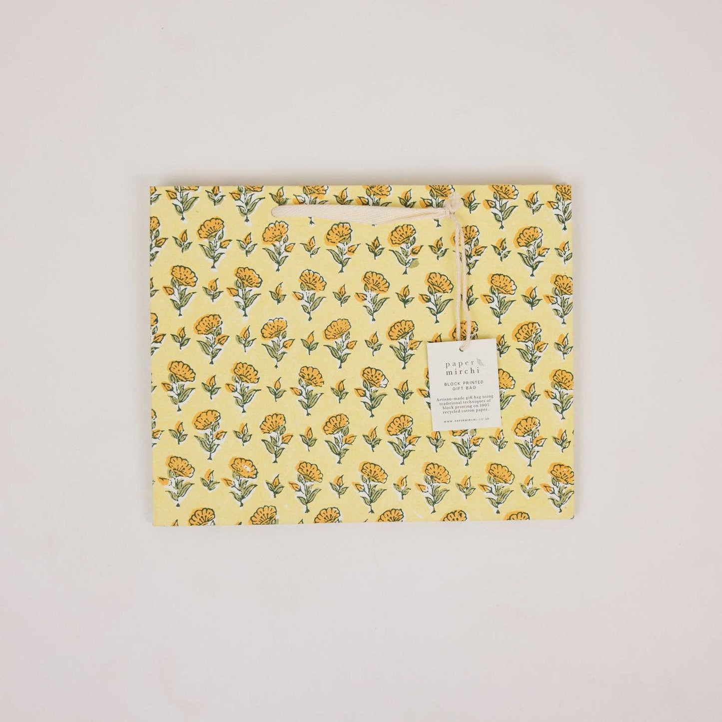 Hand Block Printed Gift Bags (Medium) Sunshine Refresh