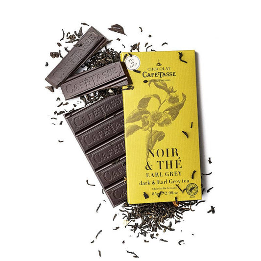 Cafe-Tasse Chocolate Bar 85g Black and Earl Grey Tea