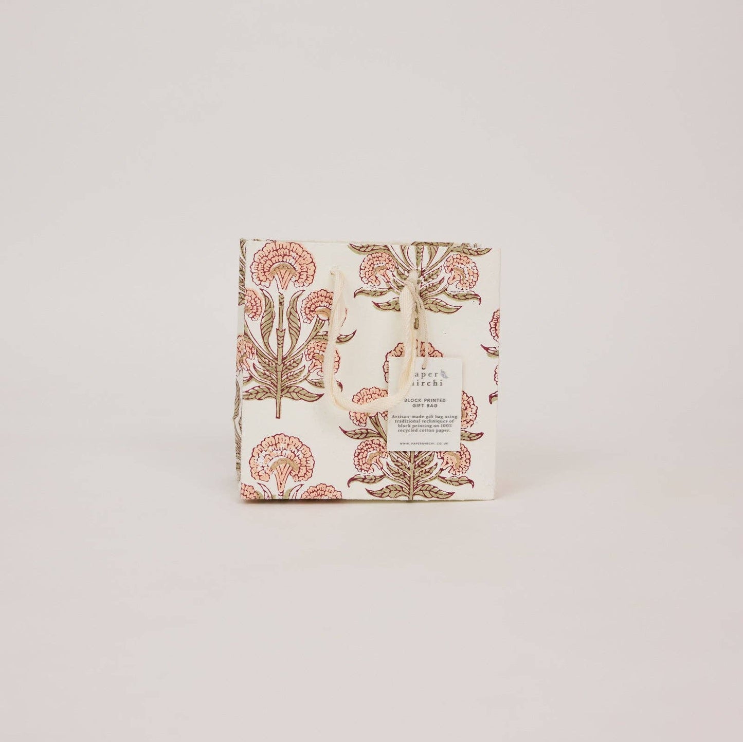 Hand Block Printed Gift Bags (Small) - Terracotta Collection
