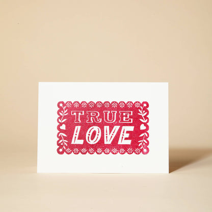 True Love Linocut Greeting Card