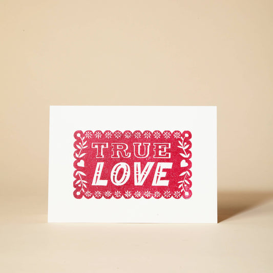 True Love Linocut Greeting Card