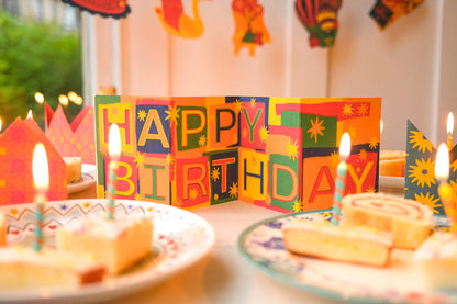 Happy Birthday Concertina Greeting Card