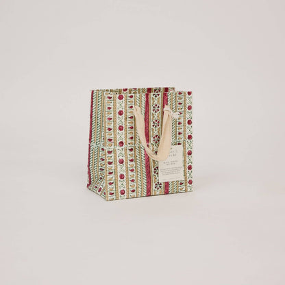 Block Printed Gift Bags (Small) - Traditional Christmas