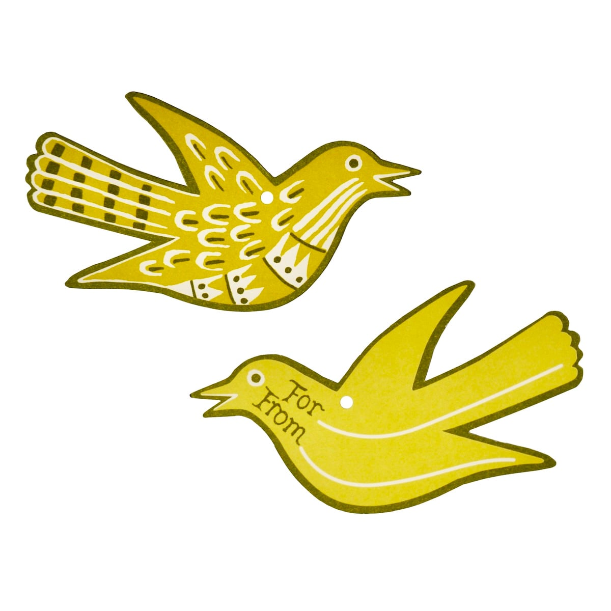 Cambridge Imprint 5 Fancy Songbird Gift Tags in Moss