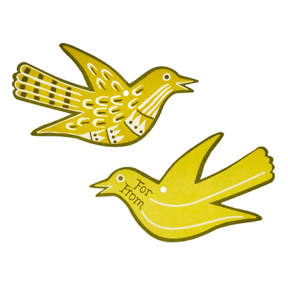 Cambridge Imprint 5 Fancy Songbird Gift Tags in Moss