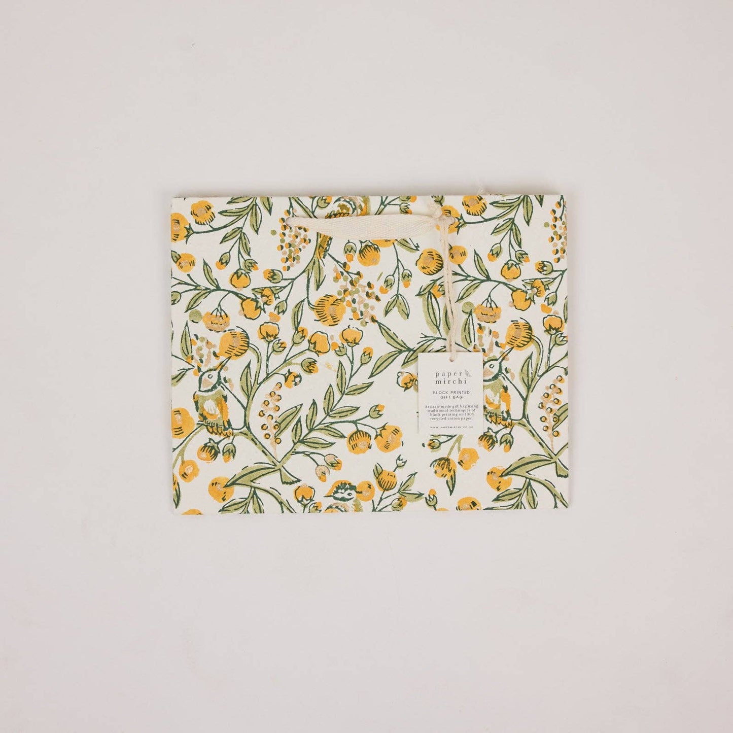 Hand Block Printed Gift Bags (Medium) Sunshine Refresh