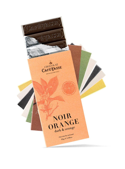 Cafe-Tasse Chocolate Bar 85g 
Black & Orange