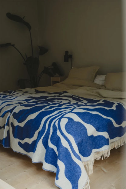 Blue Botanical Throw