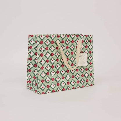 Block Printed Gift Bags (Medium) - Traditional Christmas