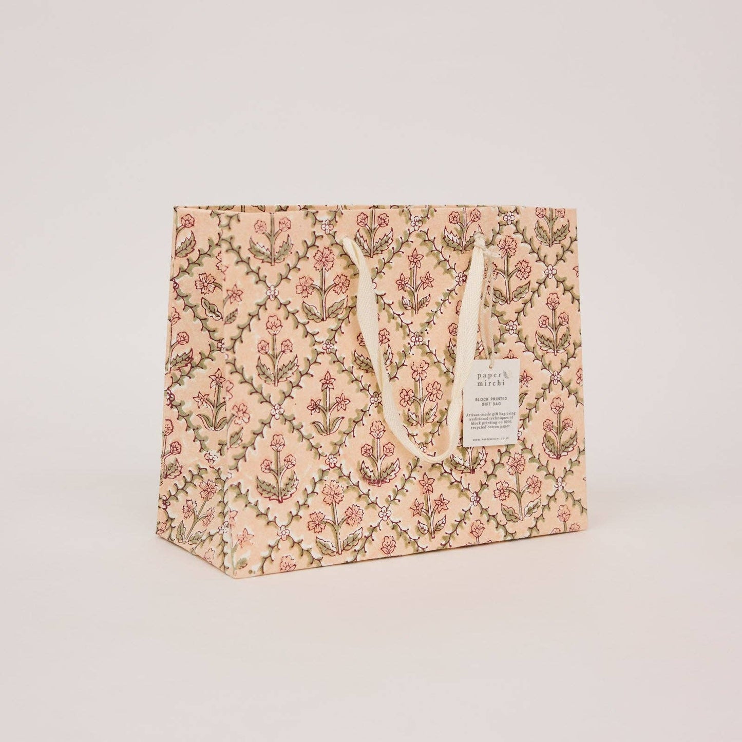 Hand Block Printed Gift Bags (Medium) - Terracotta Collection
