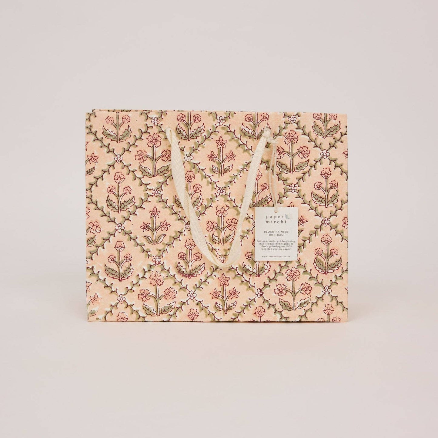 Hand Block Printed Gift Bags (Medium) - Terracotta Collection