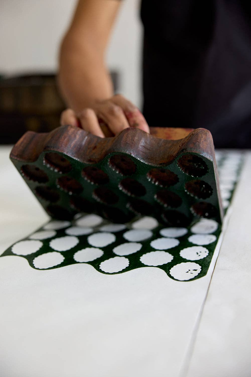 Block Printed Gift Bags (Large) - Holly Green