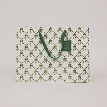 Block Printed Gift Bags (Large) - Holly Green