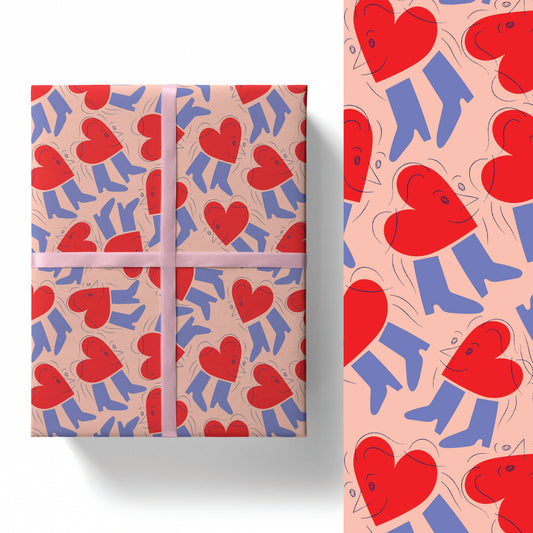 Heart Boots Gift Wrap
