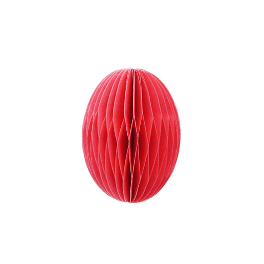 Honeycomb Paper Egg Decoration  8cm - Coral
