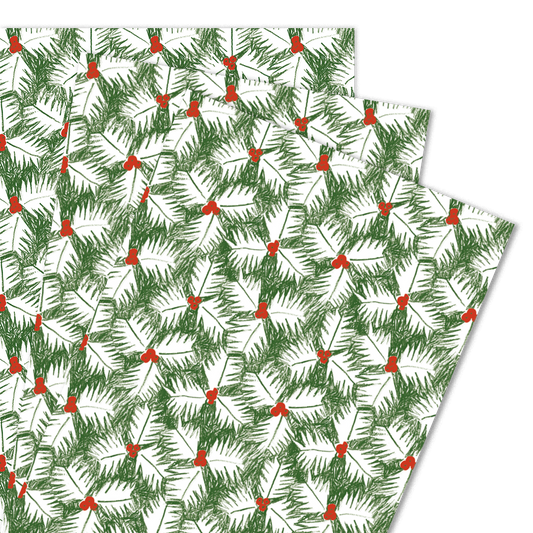 Holly | Christmas Gift Wrap Sheet