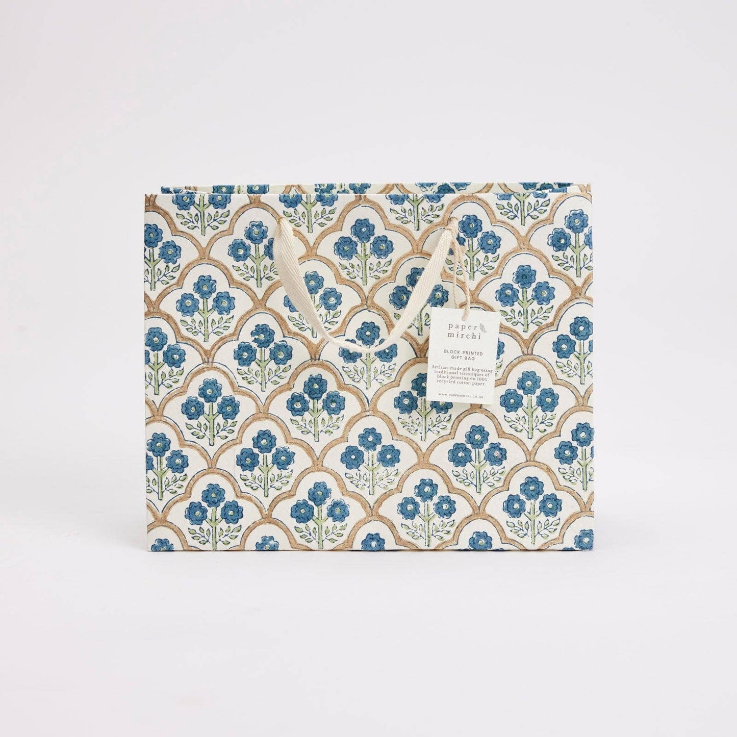 Hand Block Printed Gift Bags (Medium) - Indigo Collection
