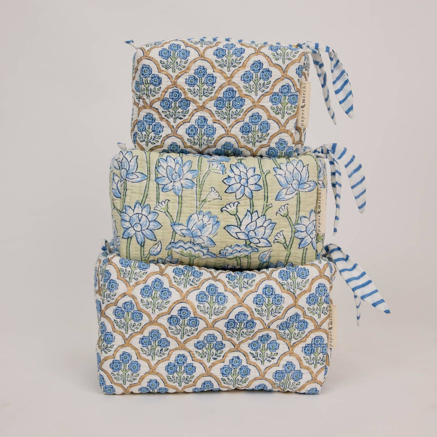 Organic Cotton Toiletry Bag (Medium) - Lotus Indigo