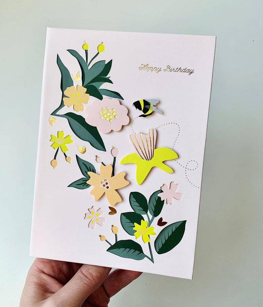 Floral Birthday Die-Cut Card