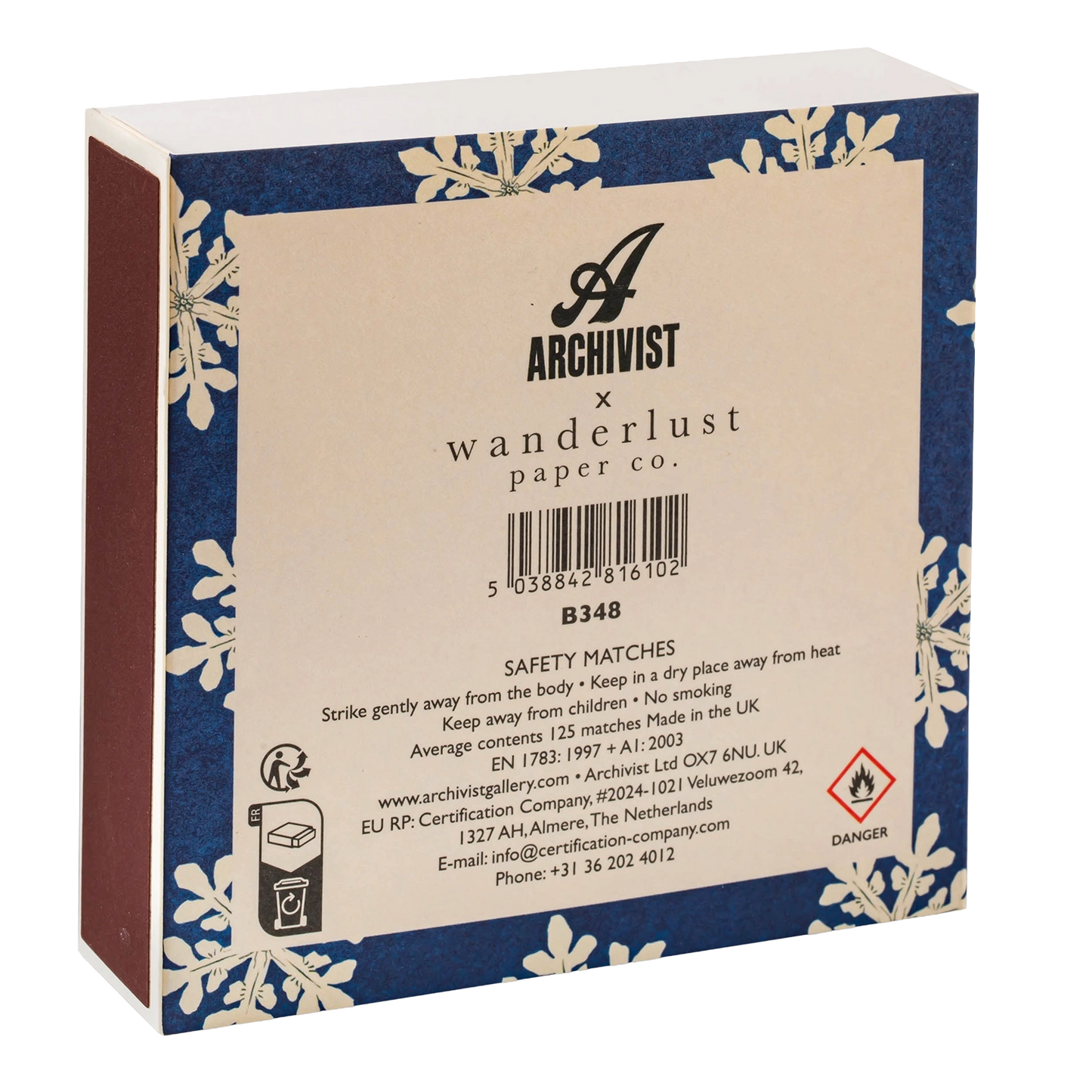 Archivist Square Box Matches - Winter Joy