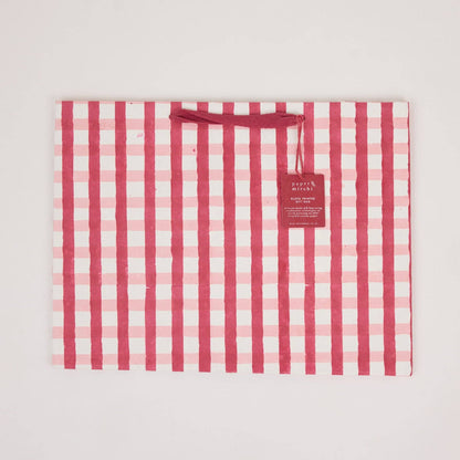 Block Printed Gift Bags (Large) - Christmas Pudding