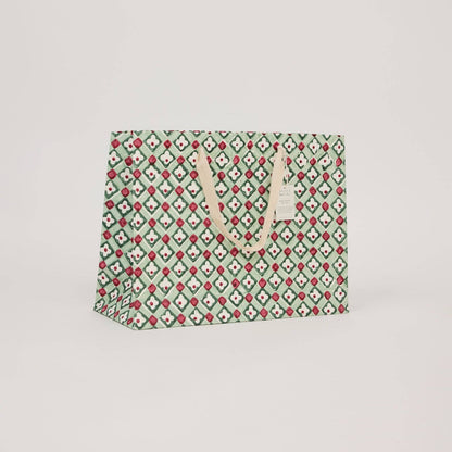 Block Printed Gift Bags (Large) - Traditional Christmas