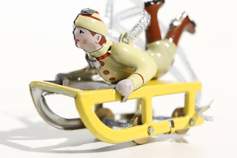 Decorative sled with boys