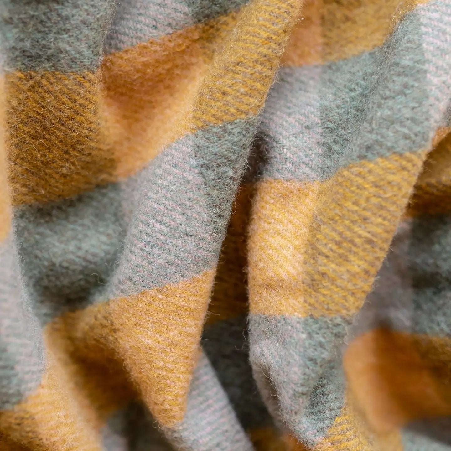 Recycled Wool Throw - Sage Gingham