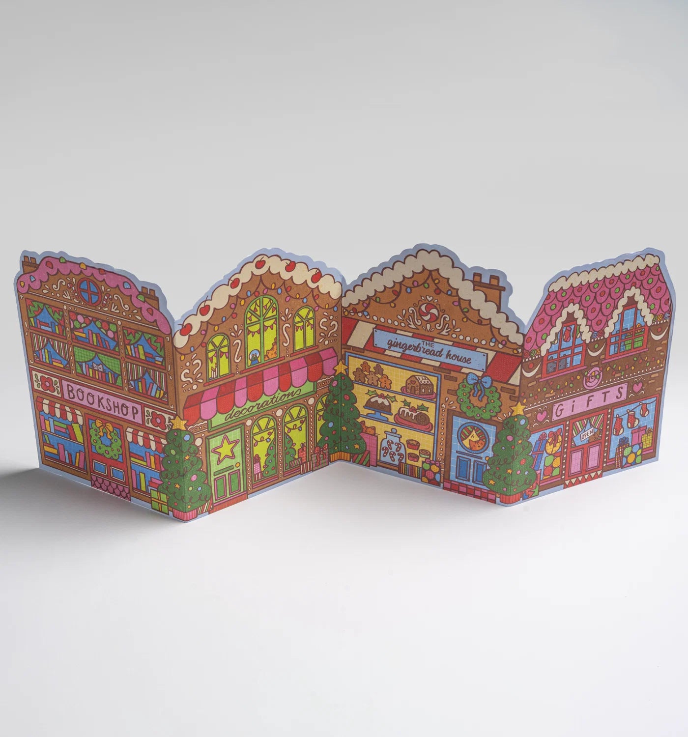 Gingerbread Street Fold Out Concertina Christmas Card