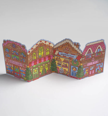 Gingerbread Street Fold Out Concertina Christmas Card