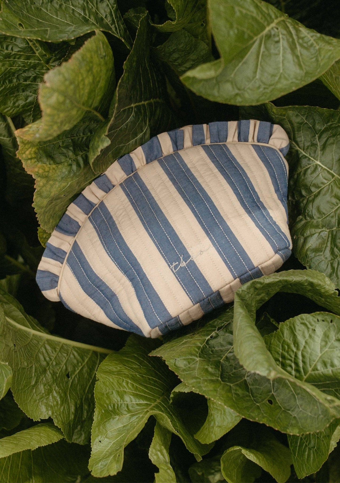 Cotton Wash Bag in Navy Stripe