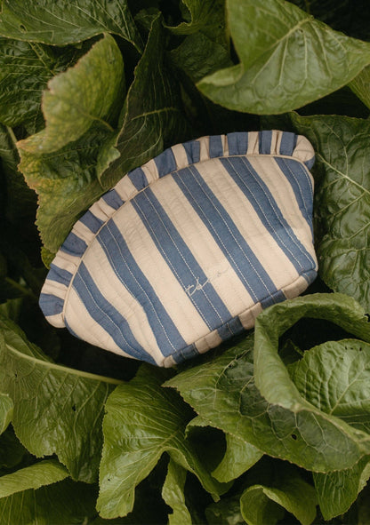 Cotton Wash Bag in Navy Stripe