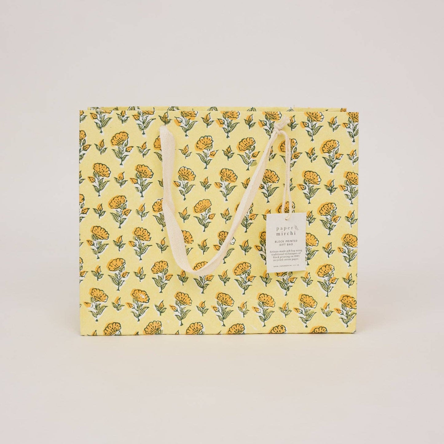 Hand Block Printed Gift Bags (Medium) Sunshine Refresh