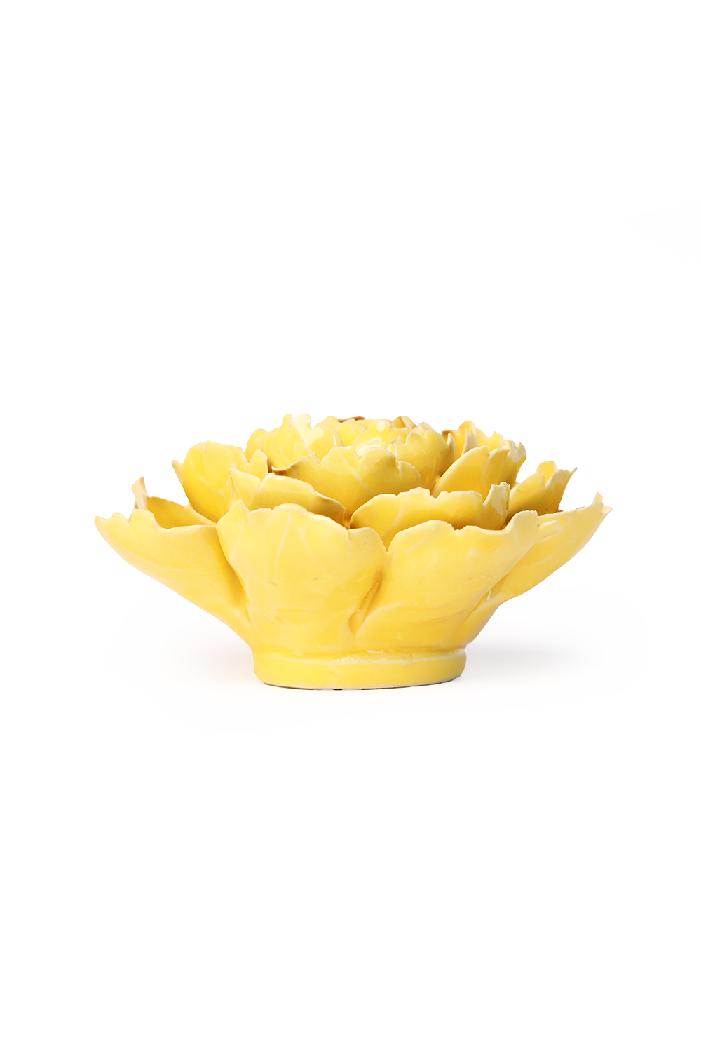 Ceramic Flower - English Garden Buttercup Yellow Gay Paree Peony