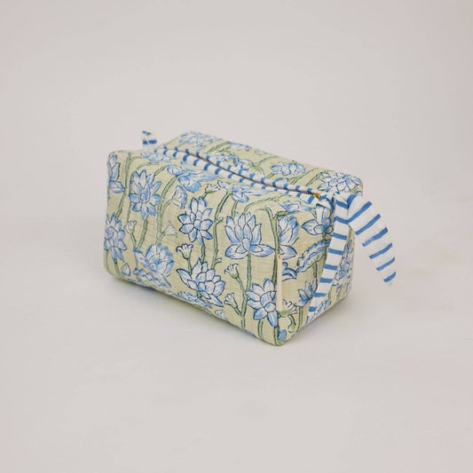 Organic Cotton Toiletry Bag (Medium) - Lotus Indigo