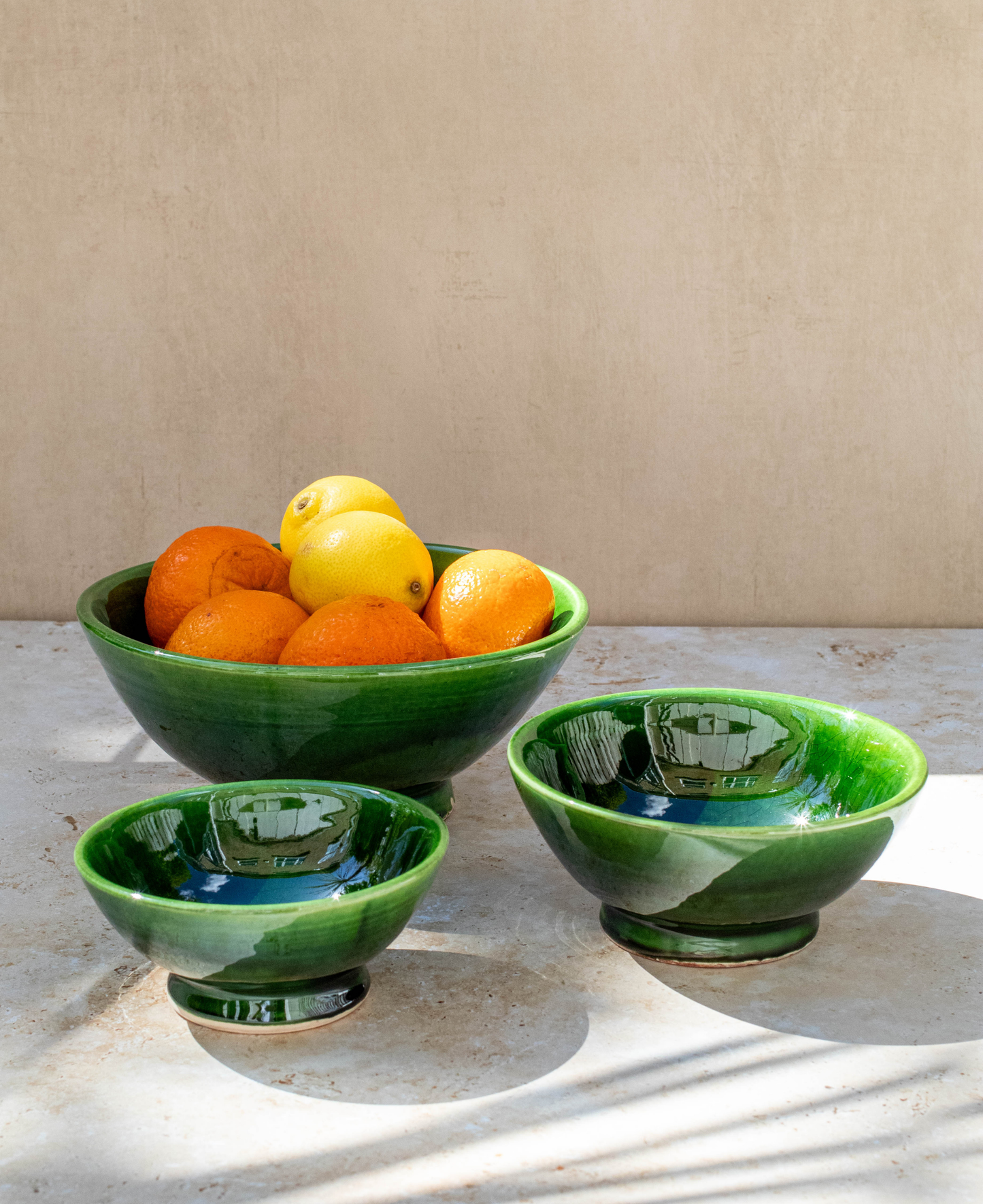 Tazekka Green Moroccan Ceramic Bowl - Medium