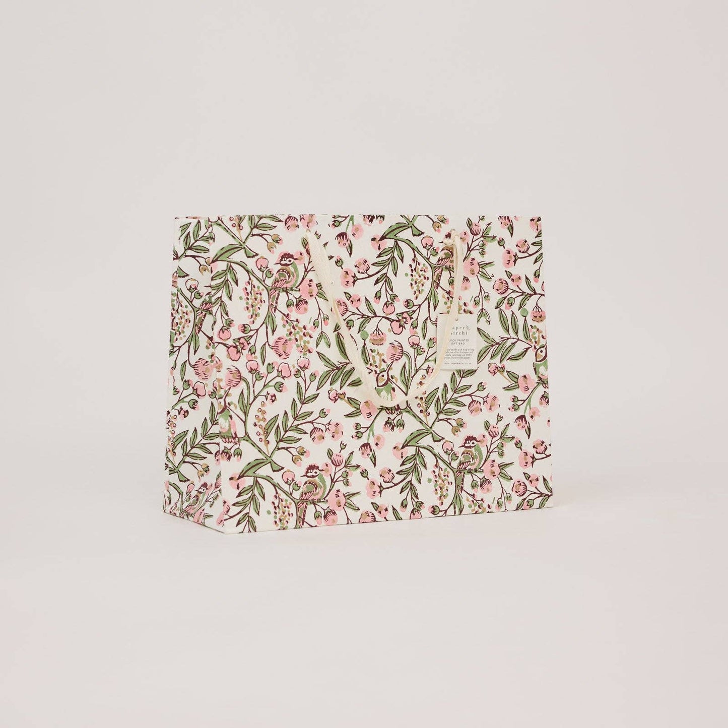 Hand Block Printed Gift Bags (Large) - Blush Refresh Collection