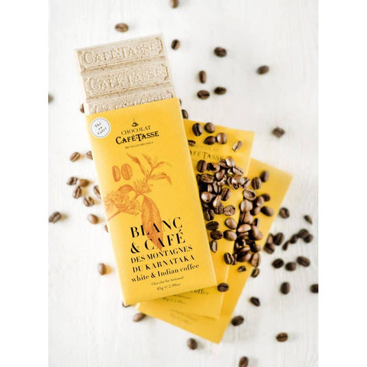 Cafe-Tasse Chocolate Bar 85g 
White Chocolate & Indian Coffee