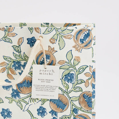 Hand Block Printed Gift Bags (Medium) - Indigo Collection