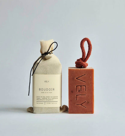 Natural Handmade Soap On A Rope "Boudoir"