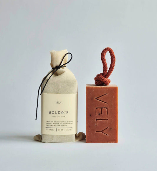 Natural Handmade Soap On A Rope "Boudoir"