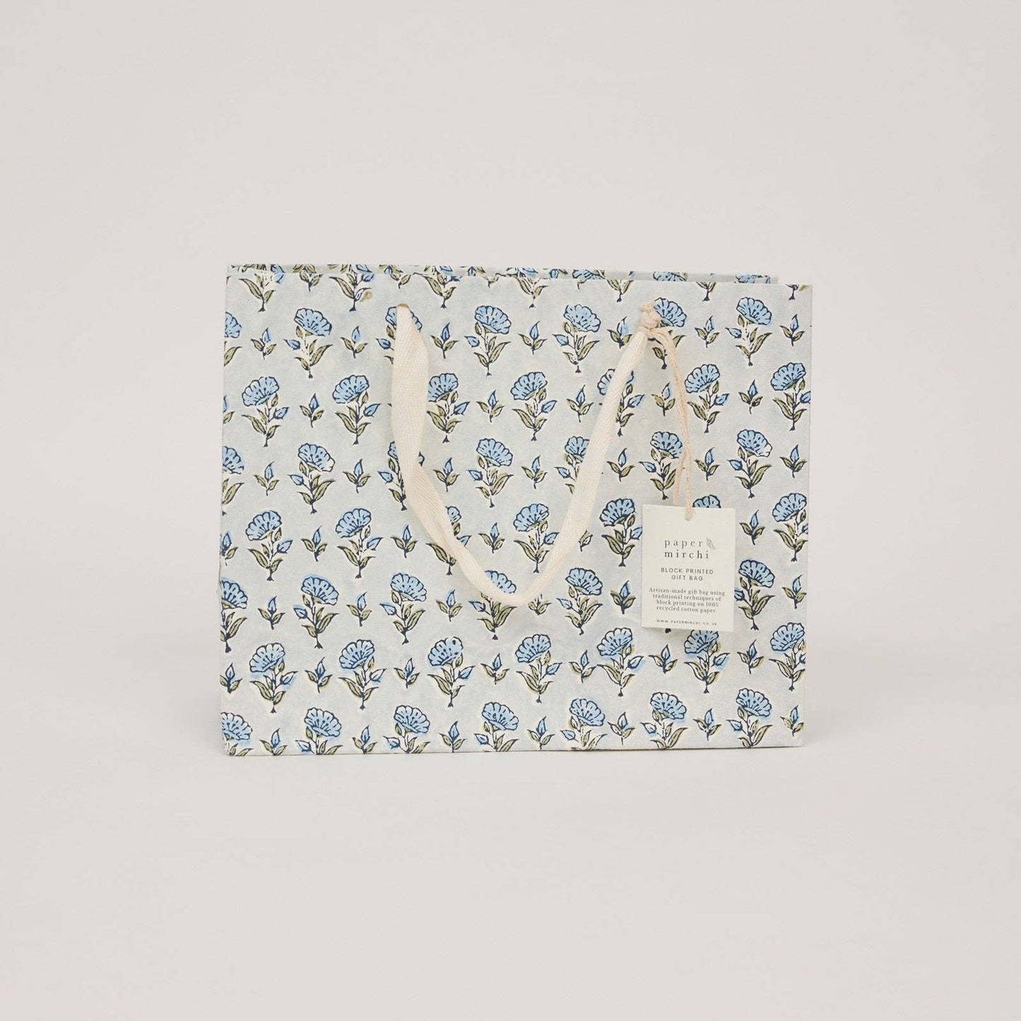 Hand Block Printed Gift Bags (Medium) - Blue Stone Collection